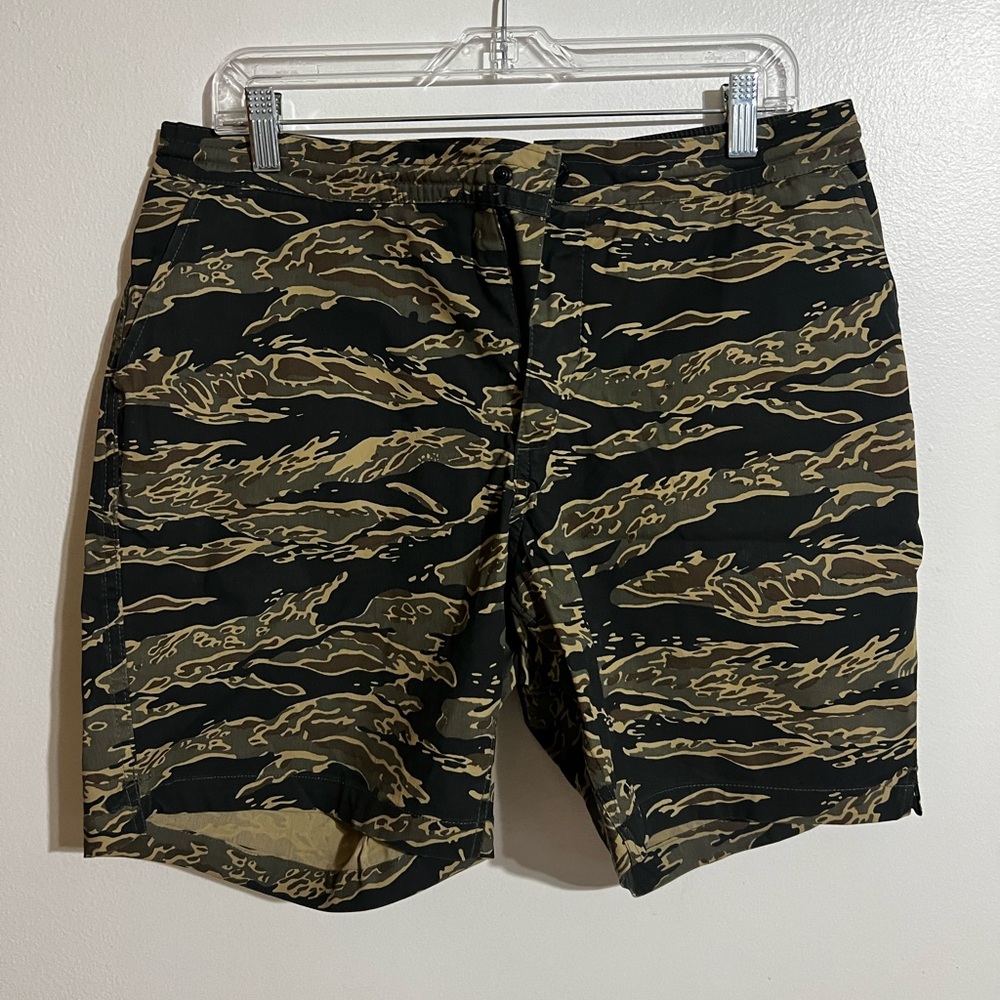Taylor Stitch Black and Tan Swim Board Shorts